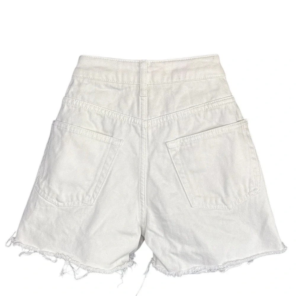 TOPSHOP women’s white denim cut off shorts sz 6 preloved in excellent condition